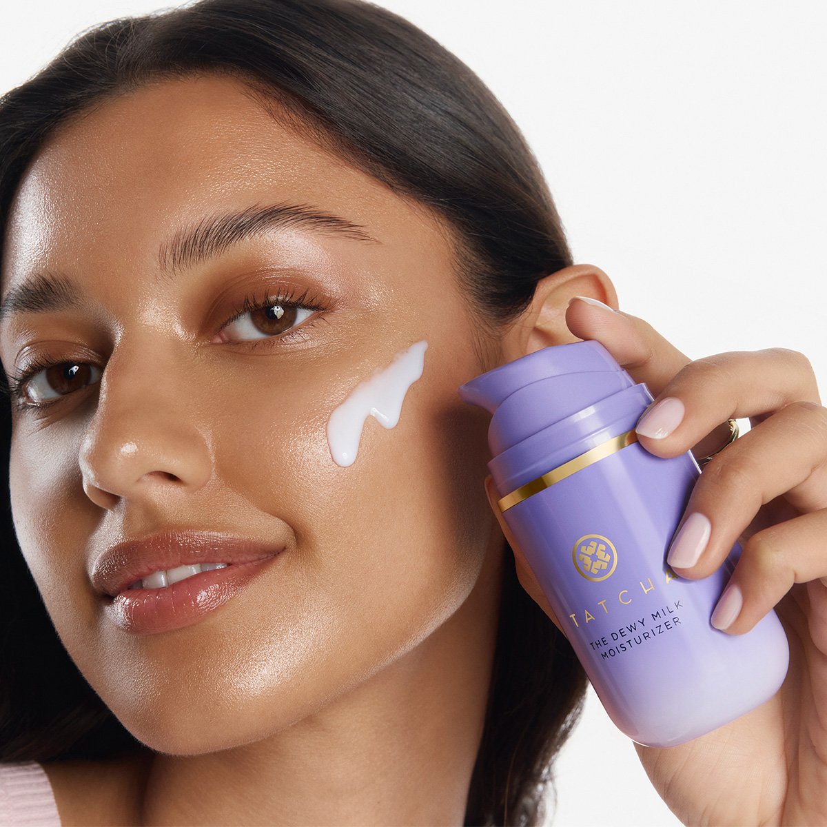 The Dewy Milk Moisturizer on model